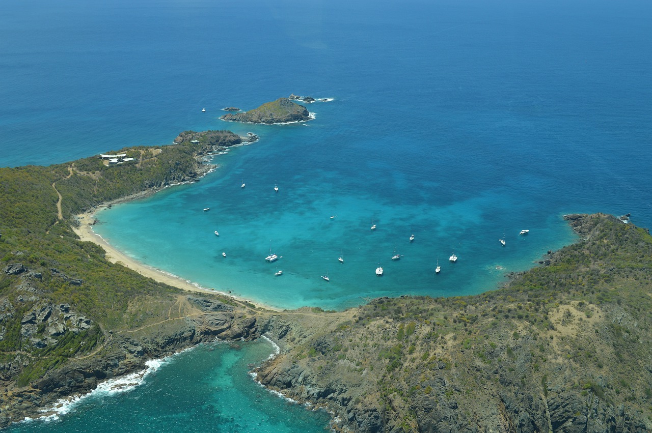 Coastline of St Barts in the Caribbean